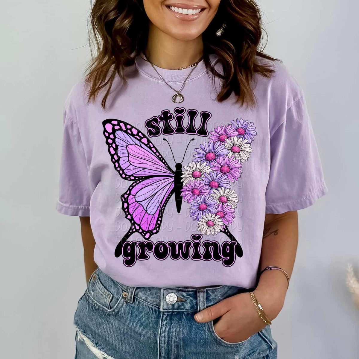 Still growing purple butterfly 21975 DTF transfer