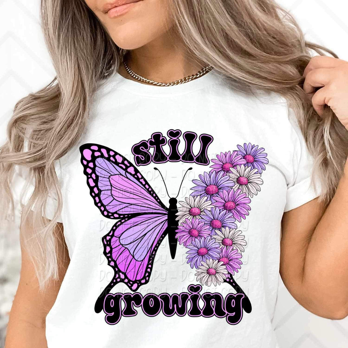 Still growing purple butterfly 21975 DTF transfer