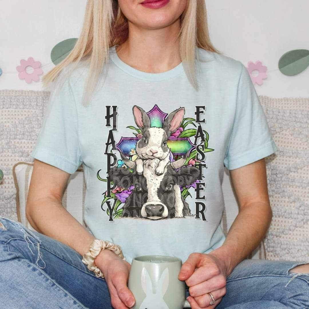 Happy easter bunny and cow (SSD) 21982 DTF transfer