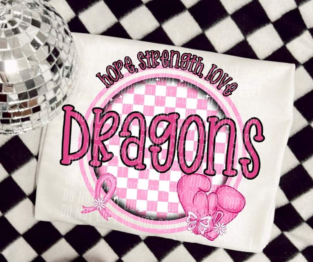 Hope, strength, love dragons (CC) 44739 DTF transfer