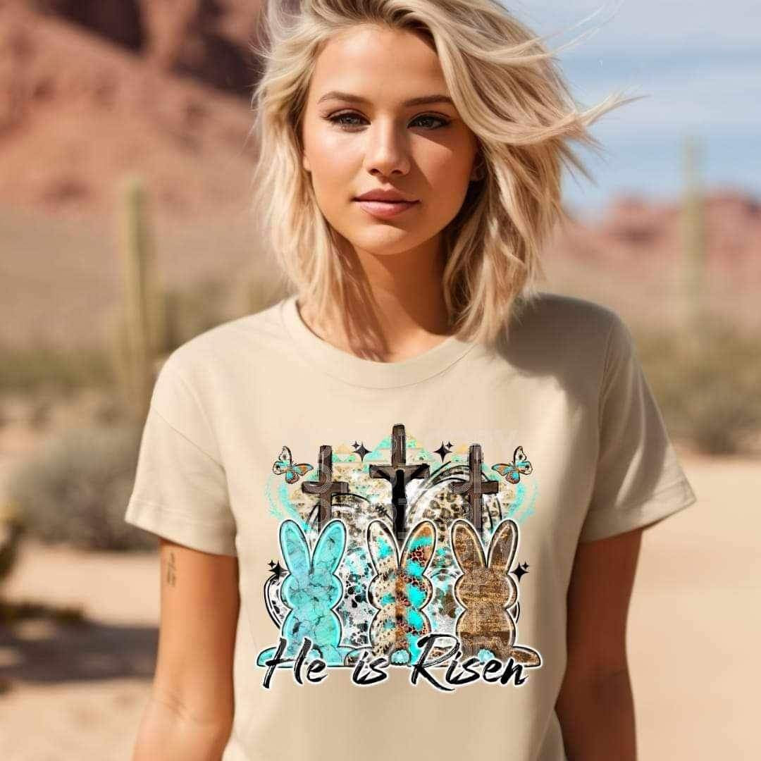 He is risen western peeps with crosses (SSD) 21981 DTF transfer