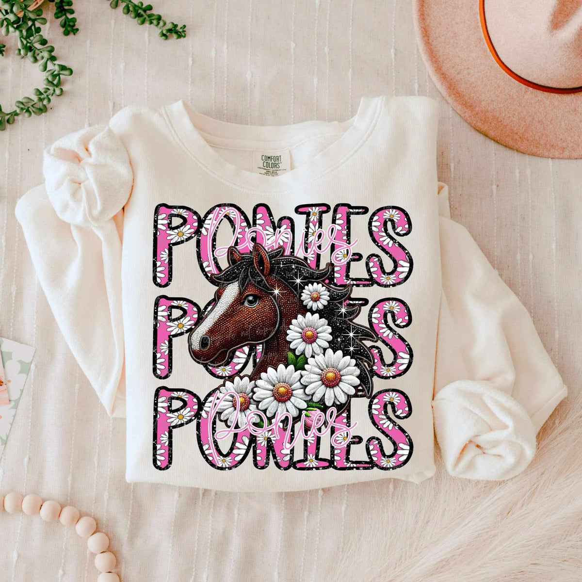 Ponies floral stacked 80640 DTF transfer