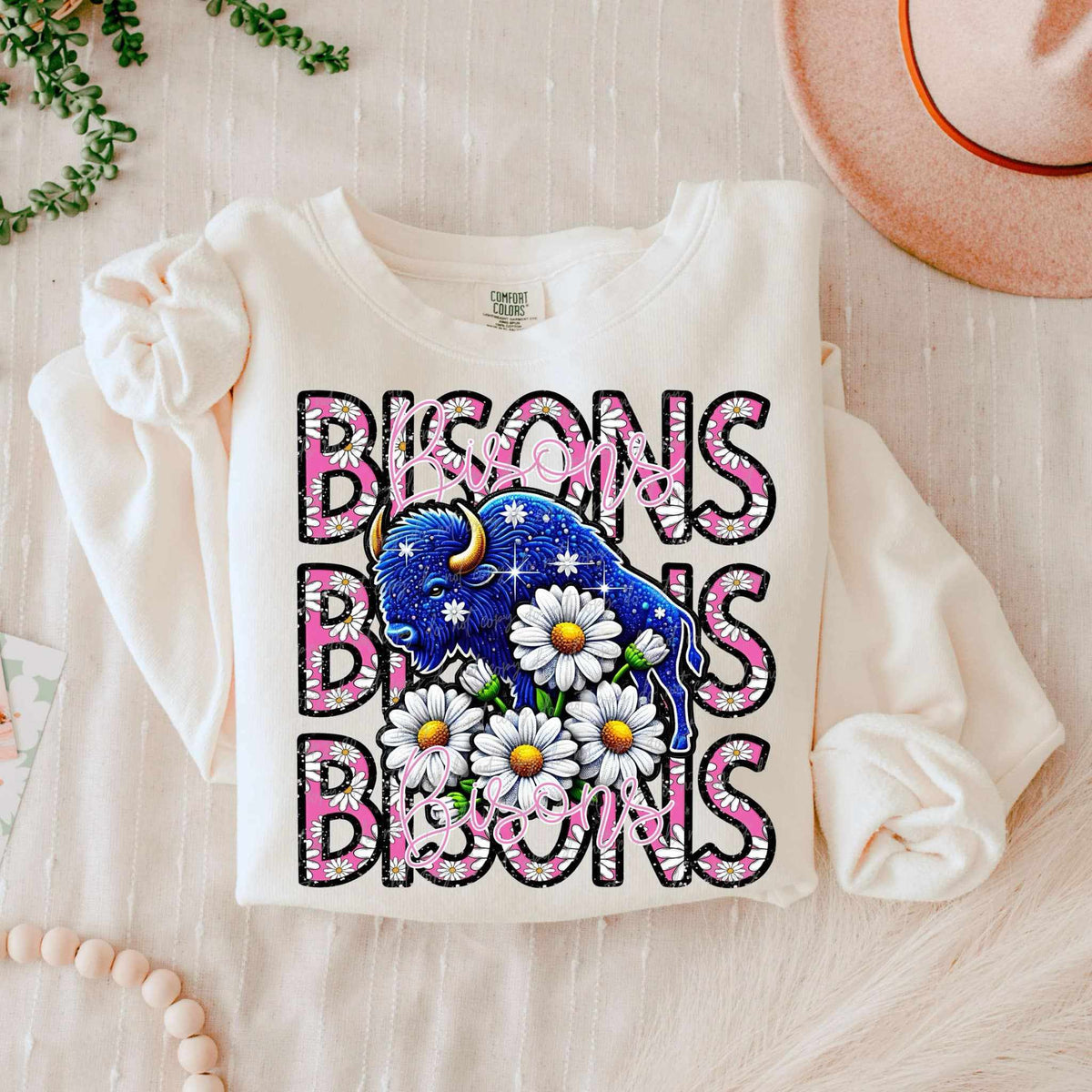 Bisons floral stacked 80639 DTF transfer