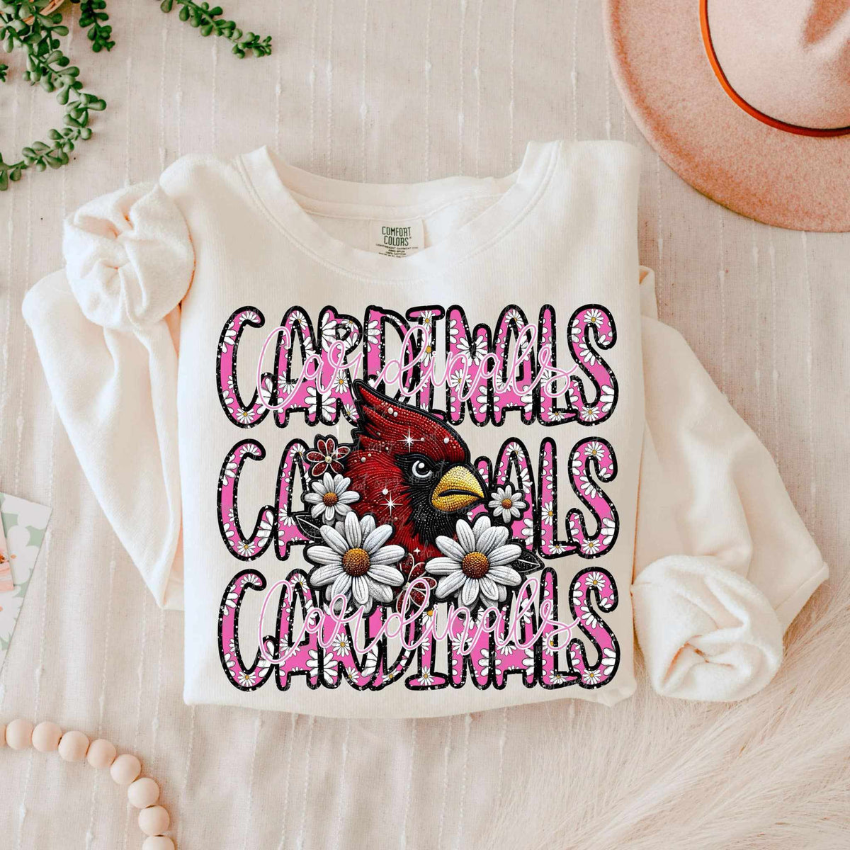 Cardinals floral stacked 80638 DTF transfer