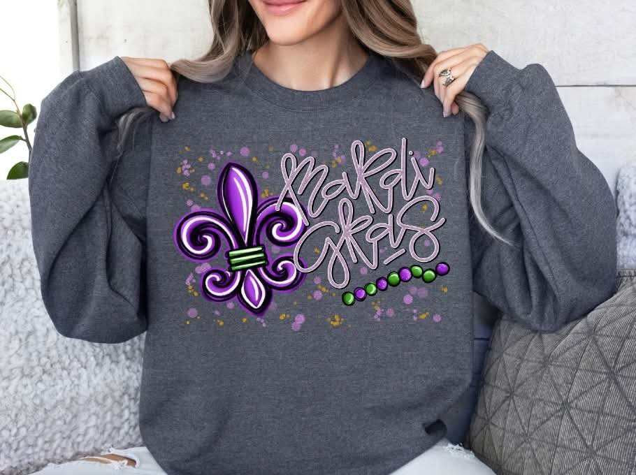 Mardi Gras purple fleur de lis (S&G) 80696 DTF transfer