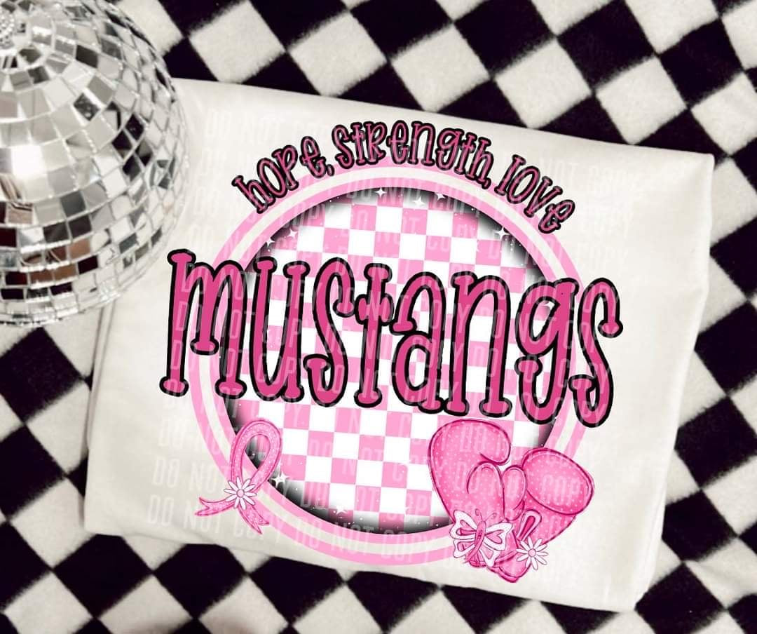 Hope, strength, love mustangs (CC) 44706 DTF transfer