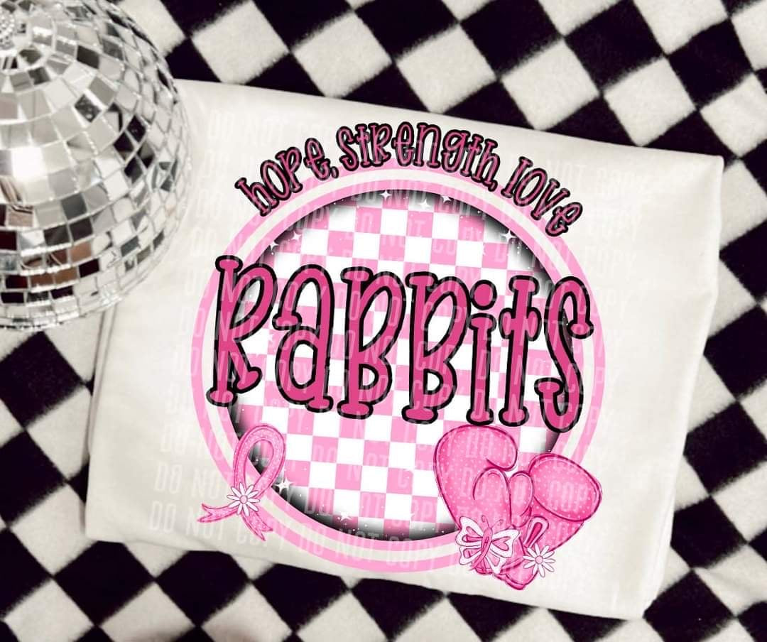 Hope, strength, love rabbits (CC) 44698 DTF transfer