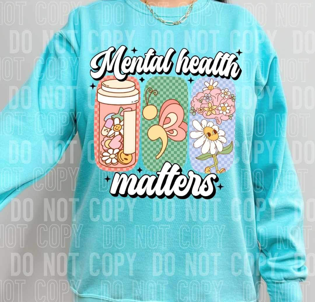 Mental health matters pill bottle semi colon brain (SBB) 23059 DTF transfer
