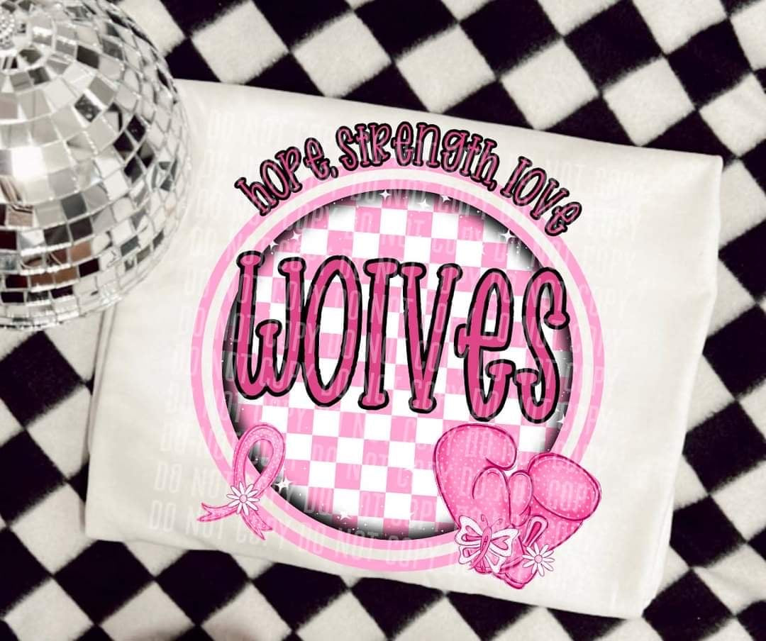 Hope, strength, love wolves (CC) 44673 DTF transfer