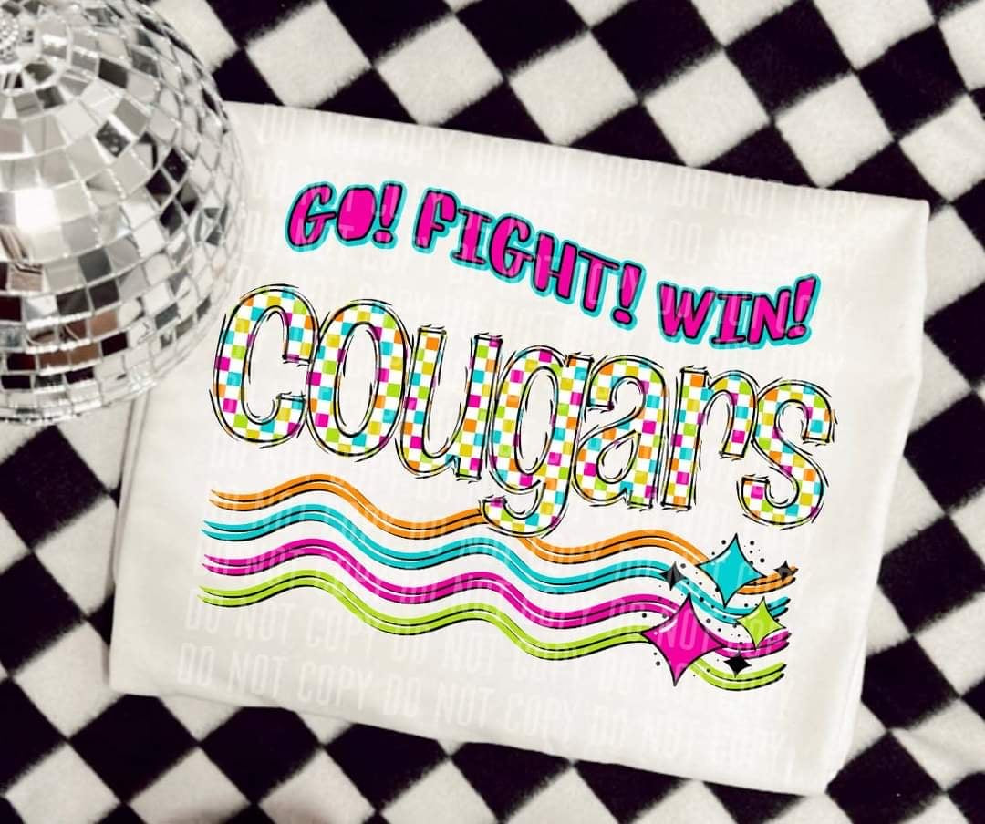 Go Fight Win cougars (CC) 44668 DTF TRANSFER