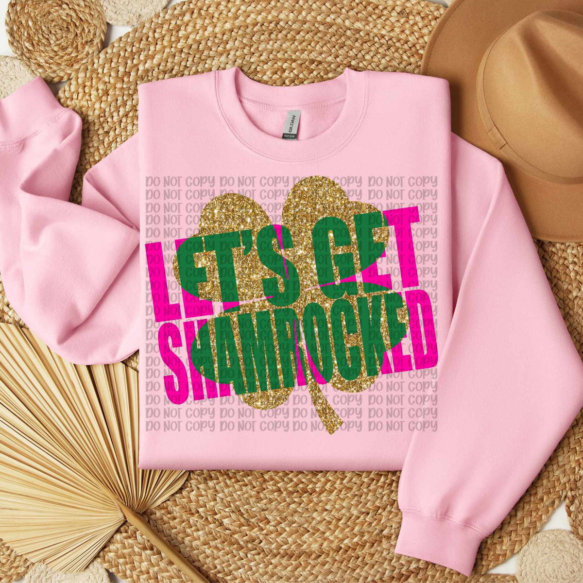 Let’s get shamrocked pink and gold (VP) 80713 DTF transfer
