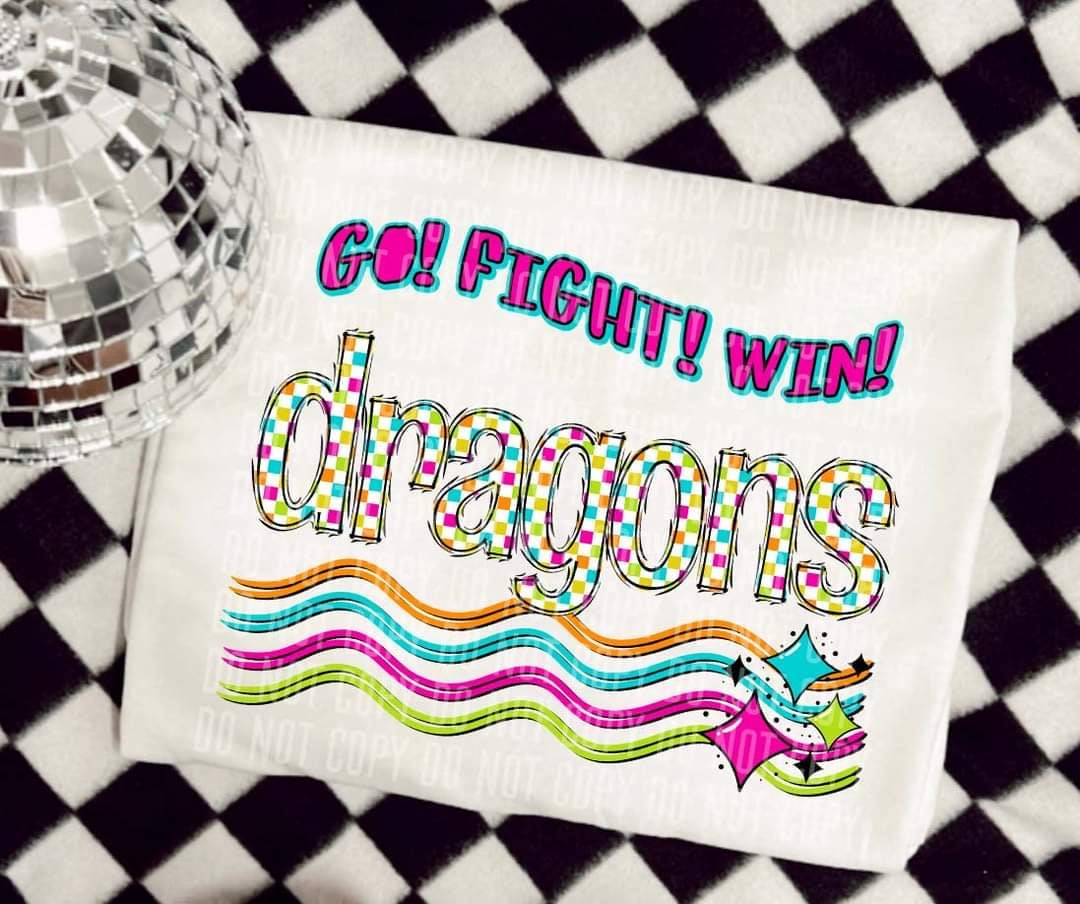 Go Fight Win dragons (CC) 44661 DTF TRANSFER
