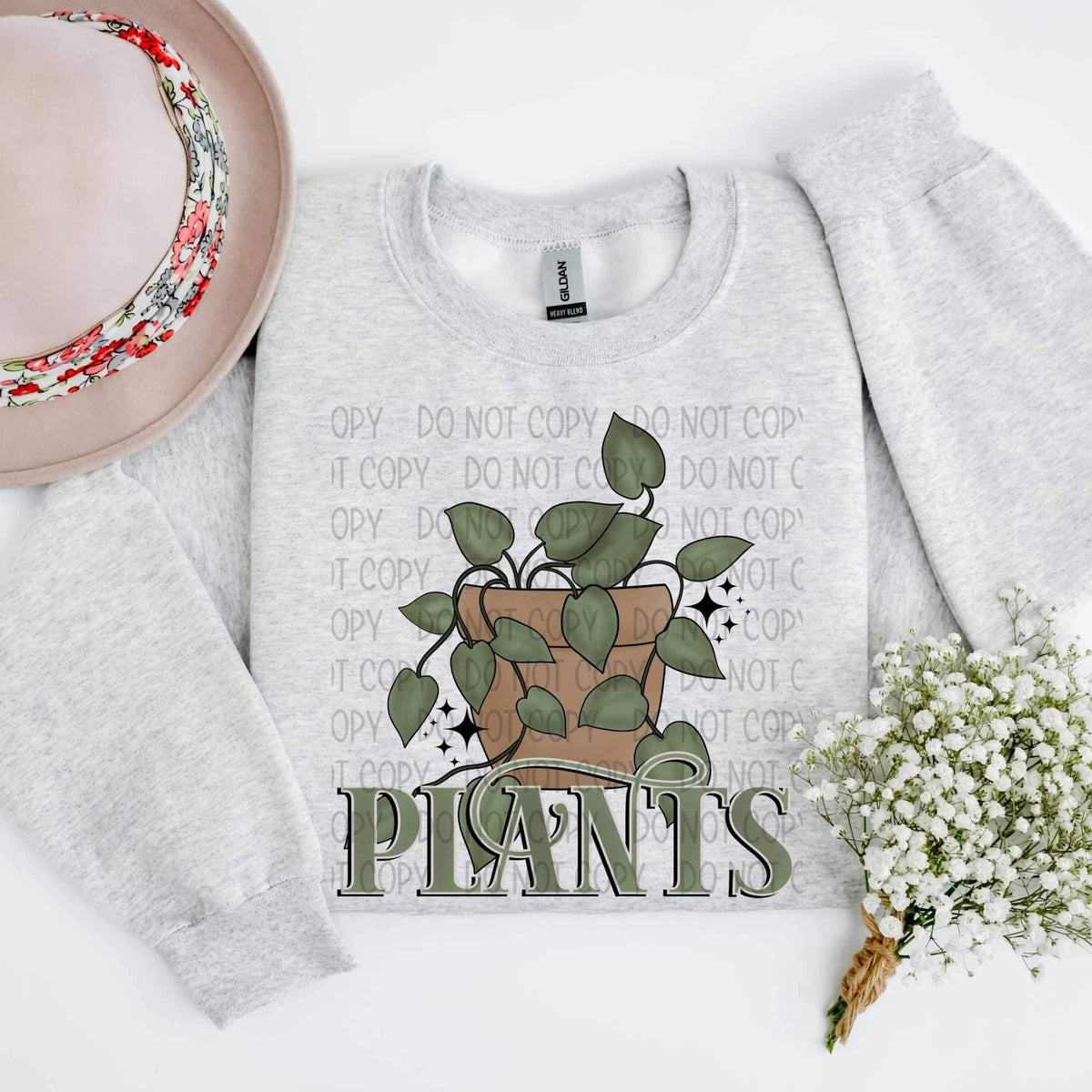 Plants with potted plant (SWB) 23077 DTF transfer