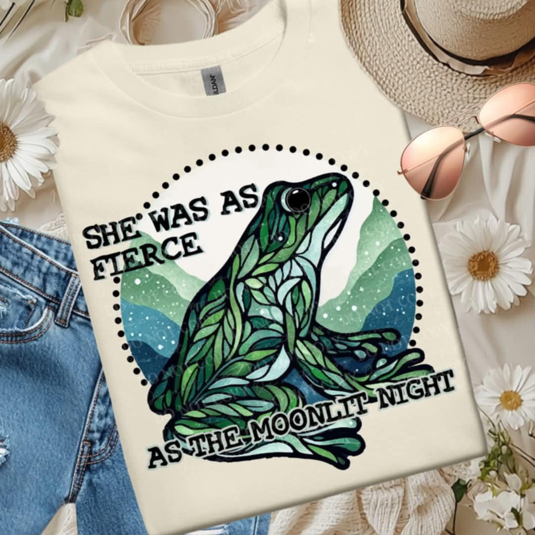 She was as fierce as the moonlit night (TTD) 93328 DTF transfer