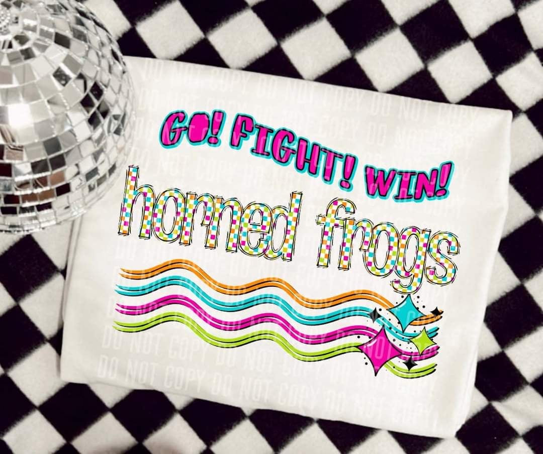 Go Fight Win horned frogs (CC) 44649 DTF TRANSFER