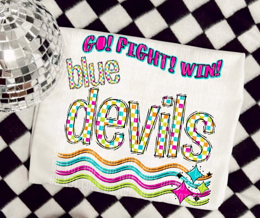 Go Fight Win blue devils (CC) 44633 DTF TRANSFER