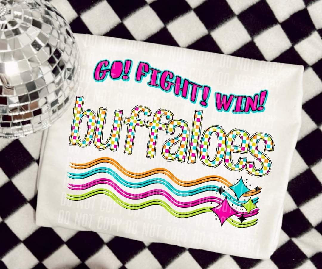 Go Fight Win buffaloes (CC) 44623 DTF TRANSFER