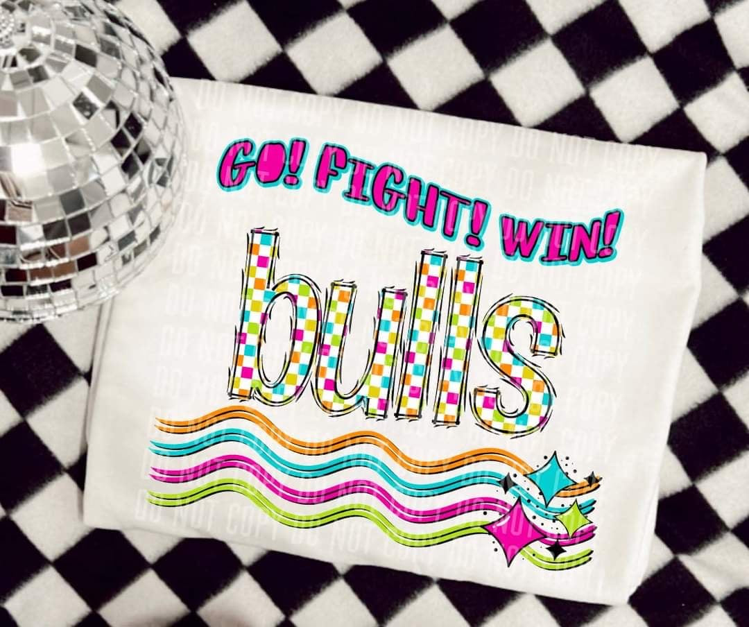 Go Fight Win bulls (CC) 44621 DTF TRANSFER