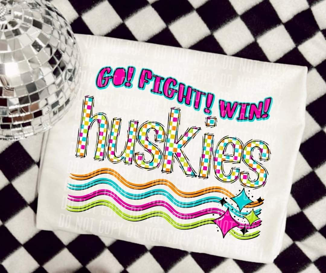 Go Fight Win huskies (CC) 44618 DTF TRANSFER