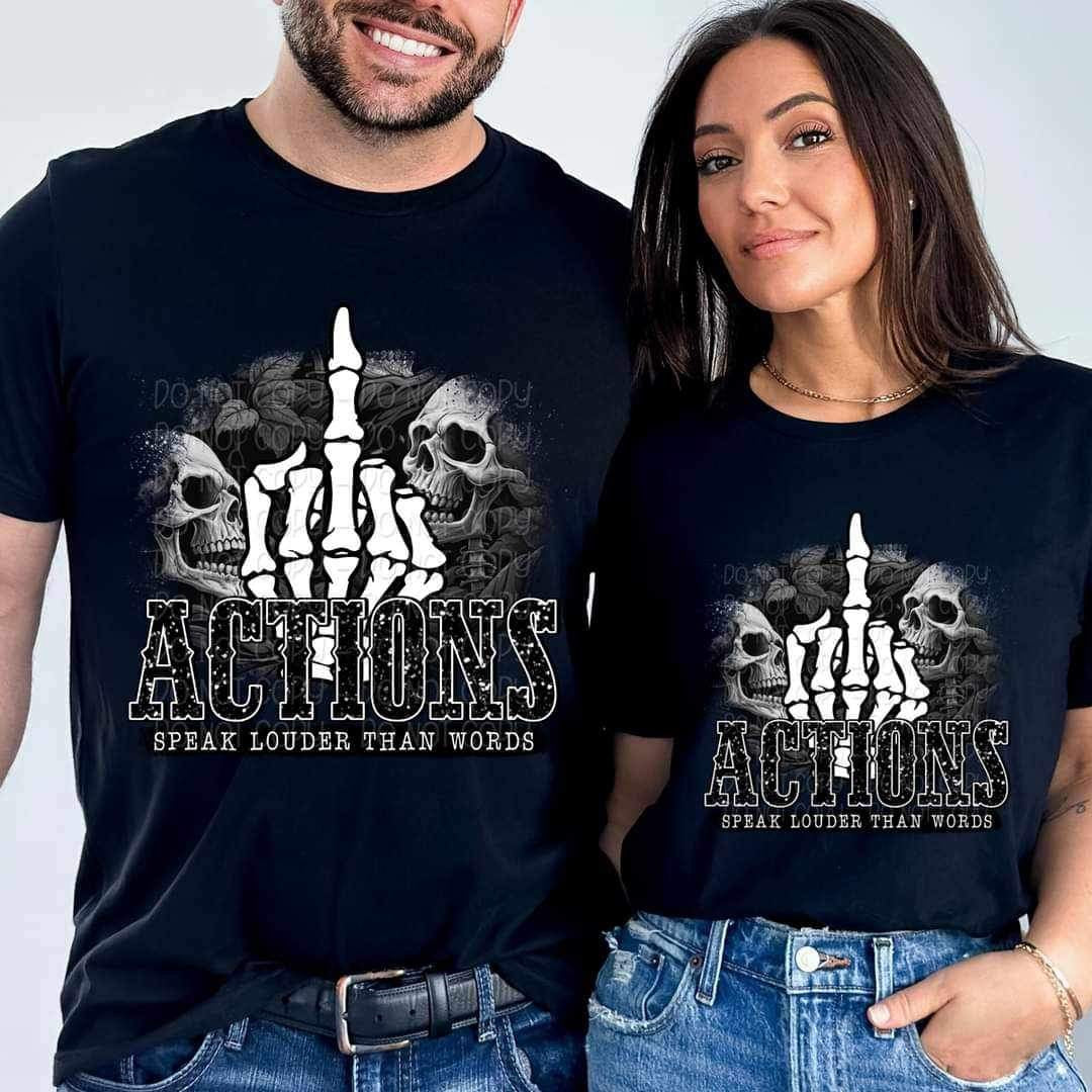 Actions speak louder than words BLACK 23098 DTF transfer