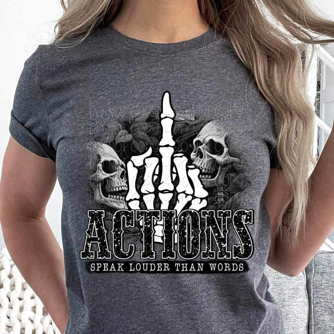 Actions speak louder than words BLACK 23098 DTF transfer