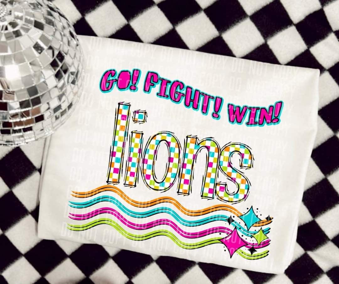 Go Fight Win lions (CC) 44610 DTF TRANSFER