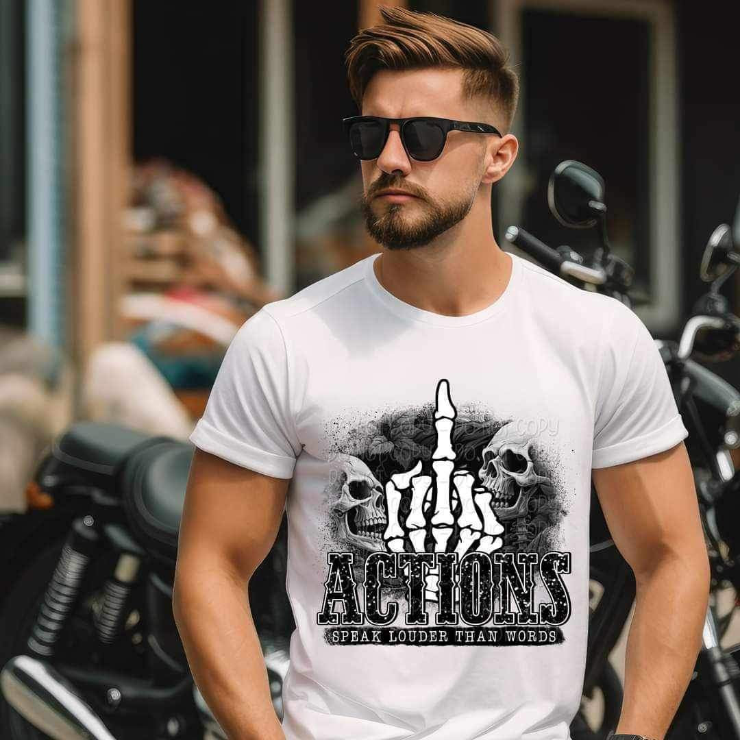 Actions speak louder than words BLACK 23098 DTF transfer
