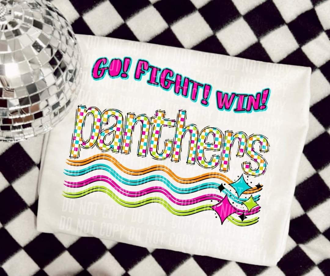 Go Fight Win panthers (CC) 44598 DTF TRANSFER