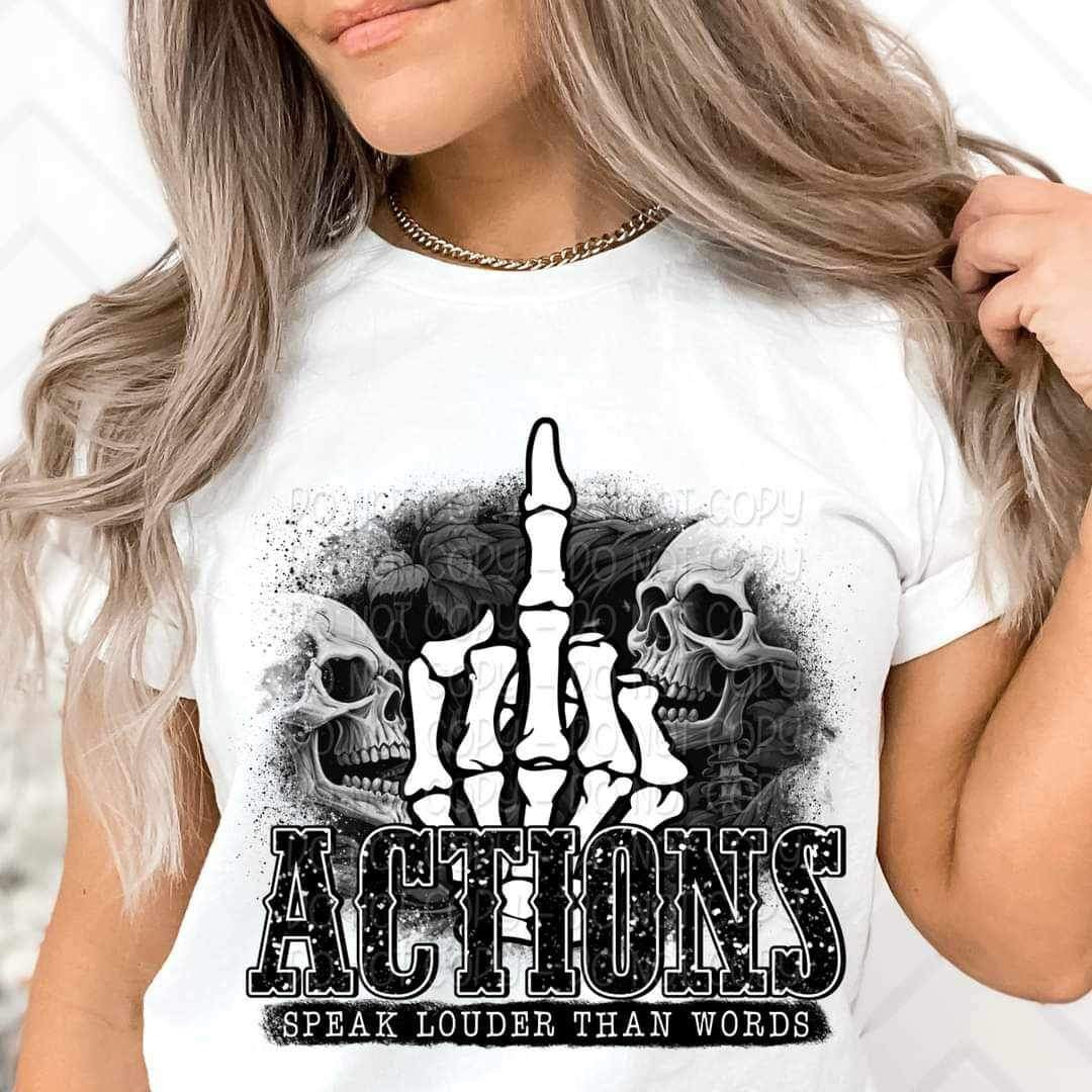 Actions speak louder than words BLACK 23098 DTF transfer