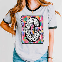 C cubs dotted font brush stroke background 32292 DTF transfer