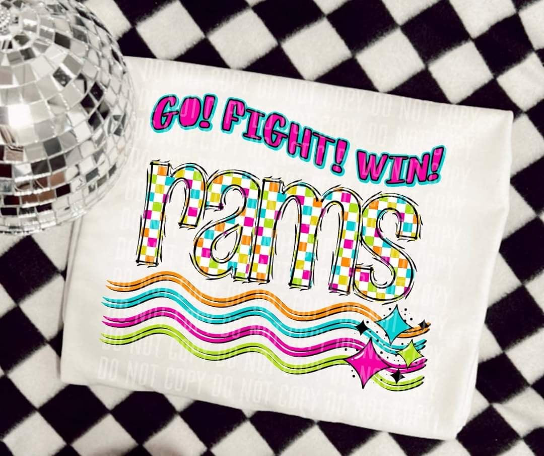 Go Fight Win rams (CC) 44591 DTF TRANSFER