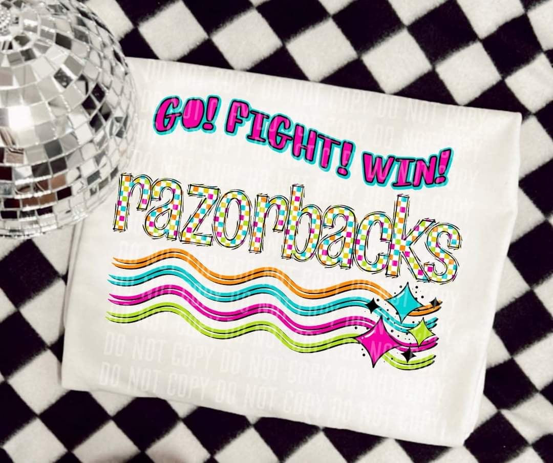 Go Fight Win razorbacks (CC) 44590 DTF TRANSFER