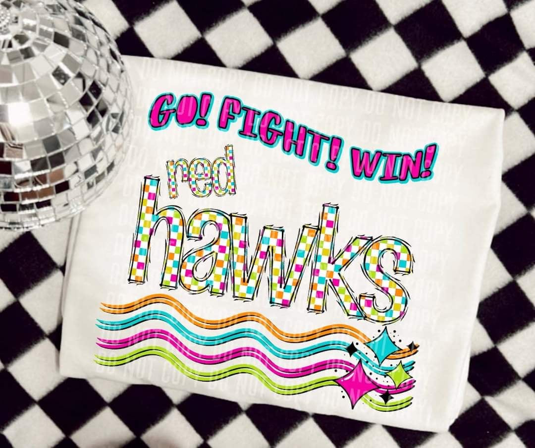 Go Fight Win red hawks (CC) 44588 DTF TRANSFER