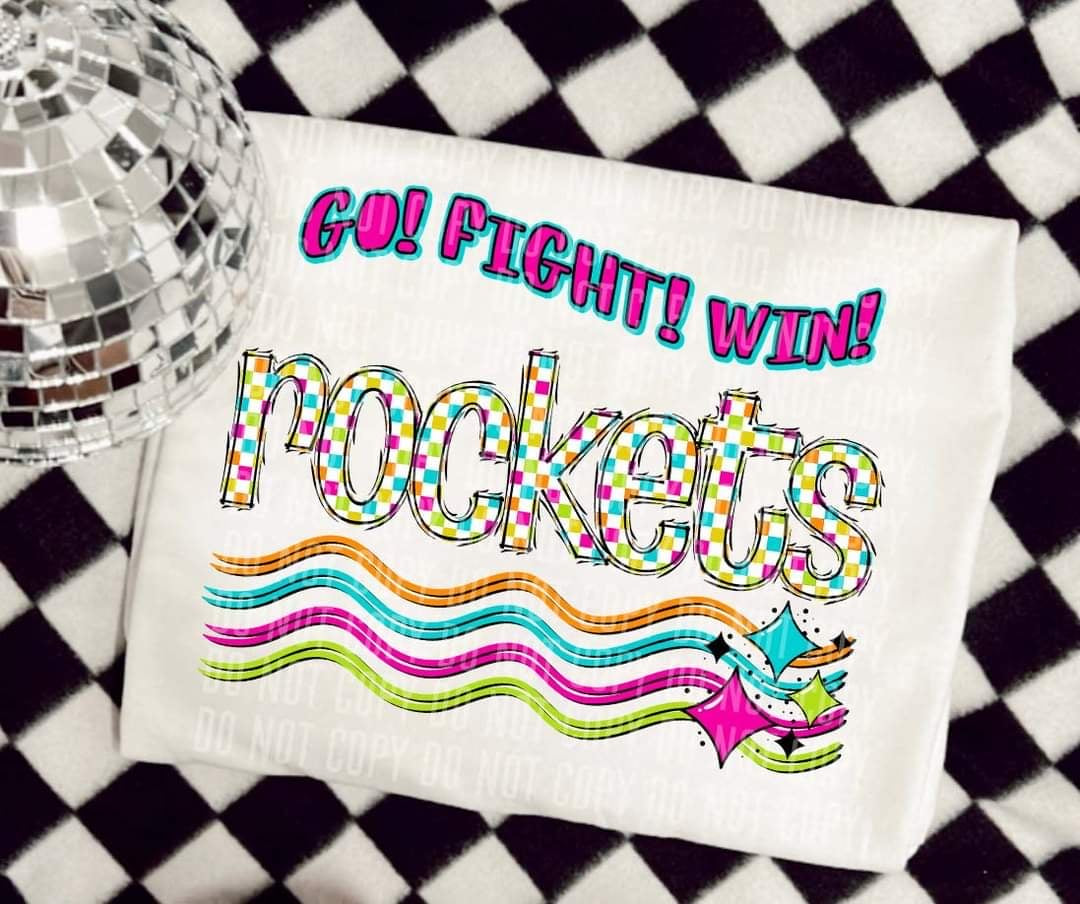 Go Fight Win rockets (CC) 44587 DTF TRANSFER