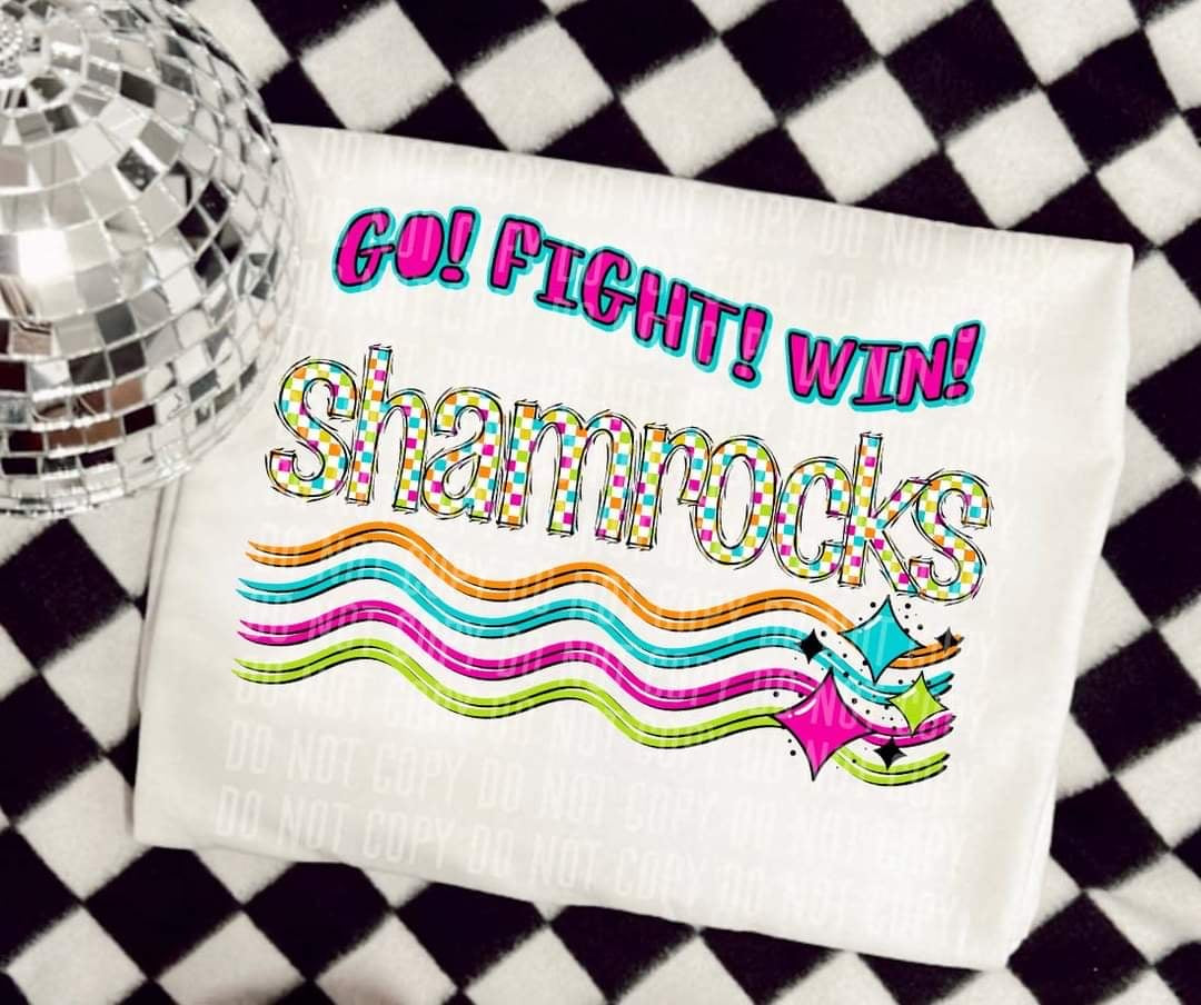 Go Fight Win shamrocks (CC) 44585 DTF TRANSFER