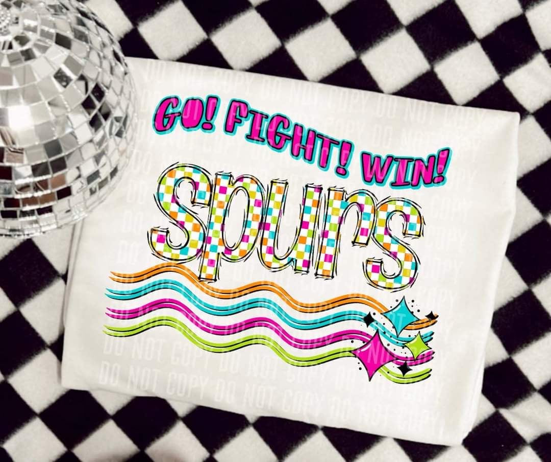 Go Fight Win spurs (CC) 44582 DTF TRANSFER