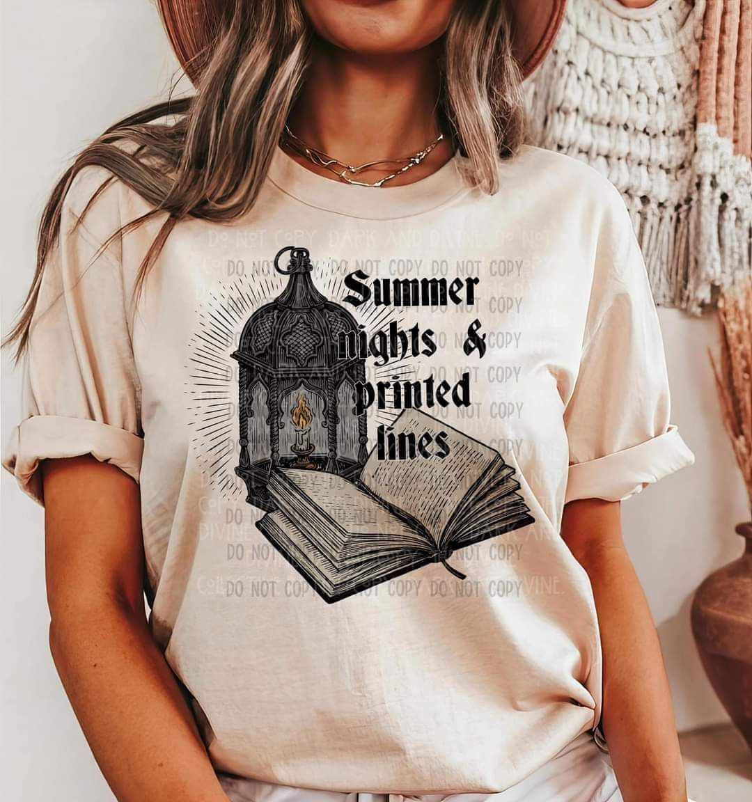 Summer nights & printed lines 32262 DTF transfer