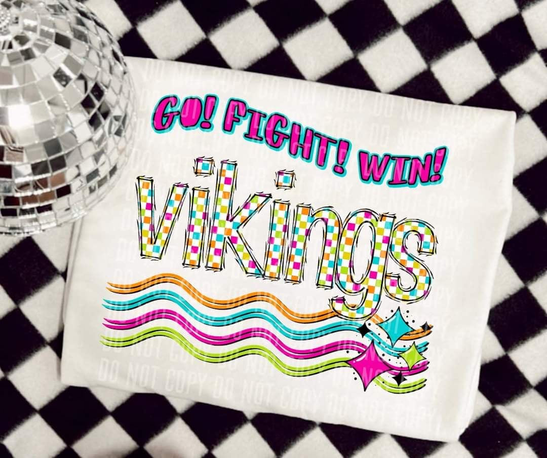 Go Fight Win Vikings (CC) 44576 DTF TRANSFER