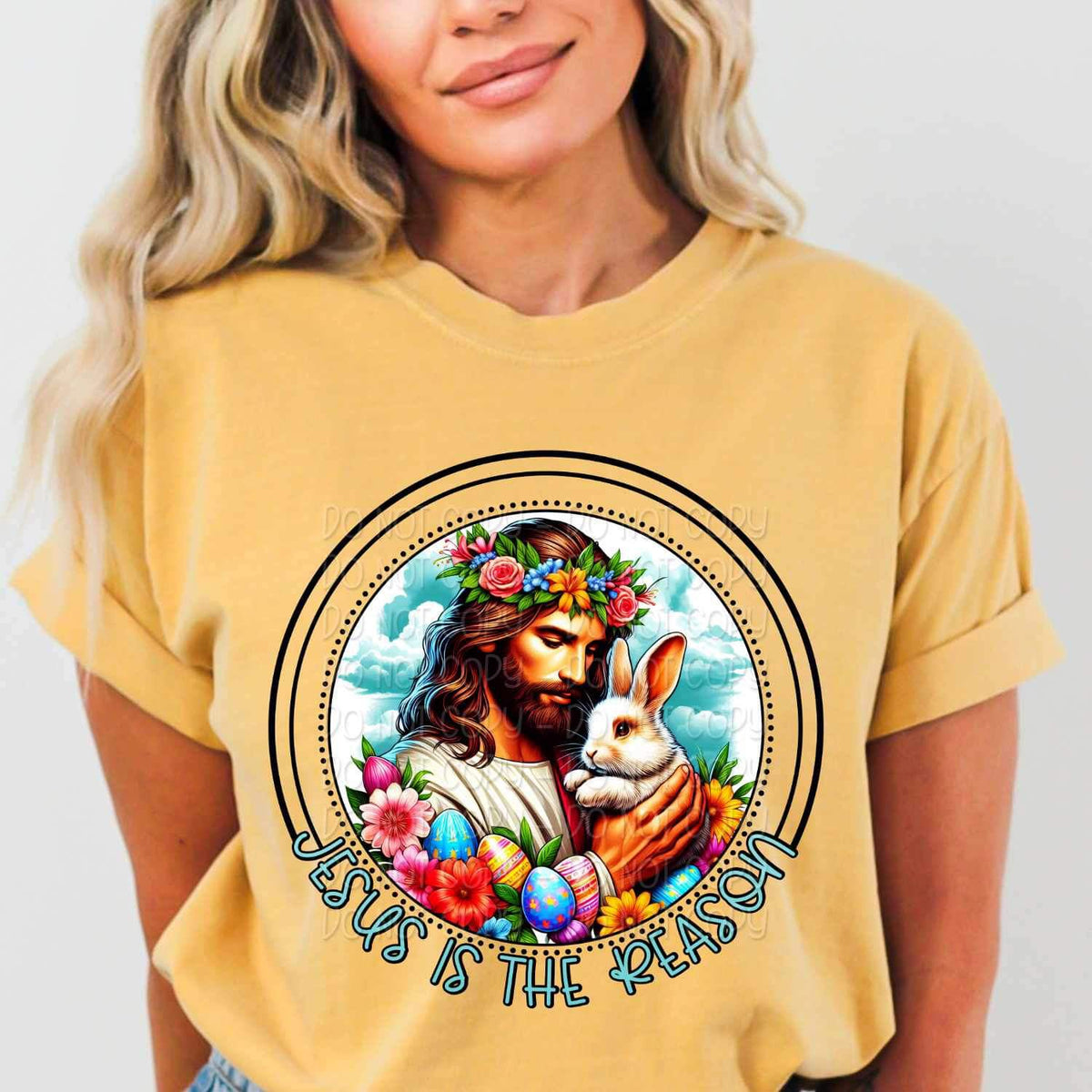 Jesus is the reason jesus and bunny exclusive 23144 DTF transfer