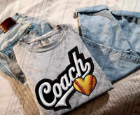 Coach softball heart 23148 DTF transfer