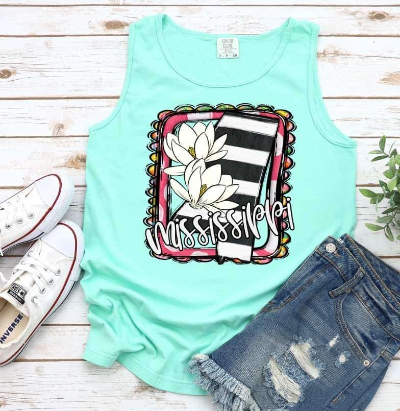 Mississippi white flowers (S&G) 32354 DTF transfer