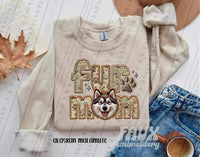 Alaskan malamute fur mom faux embroidery 23159 DTF transfer