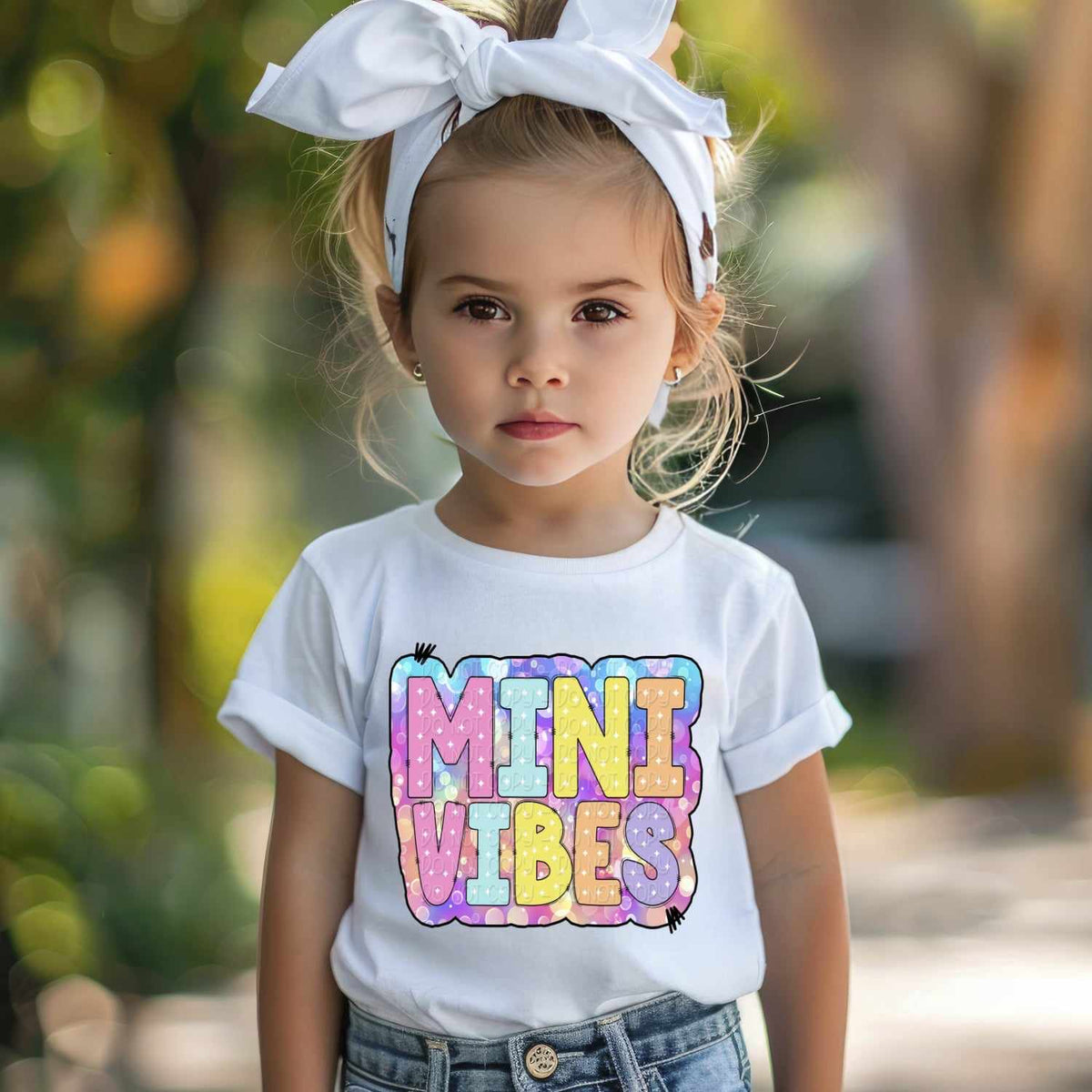 Mini vibes colorful bubble background 32369 DTF transfer