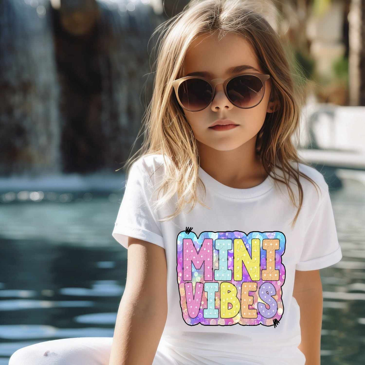 Mini vibes colorful bubble background 32369 DTF transfer