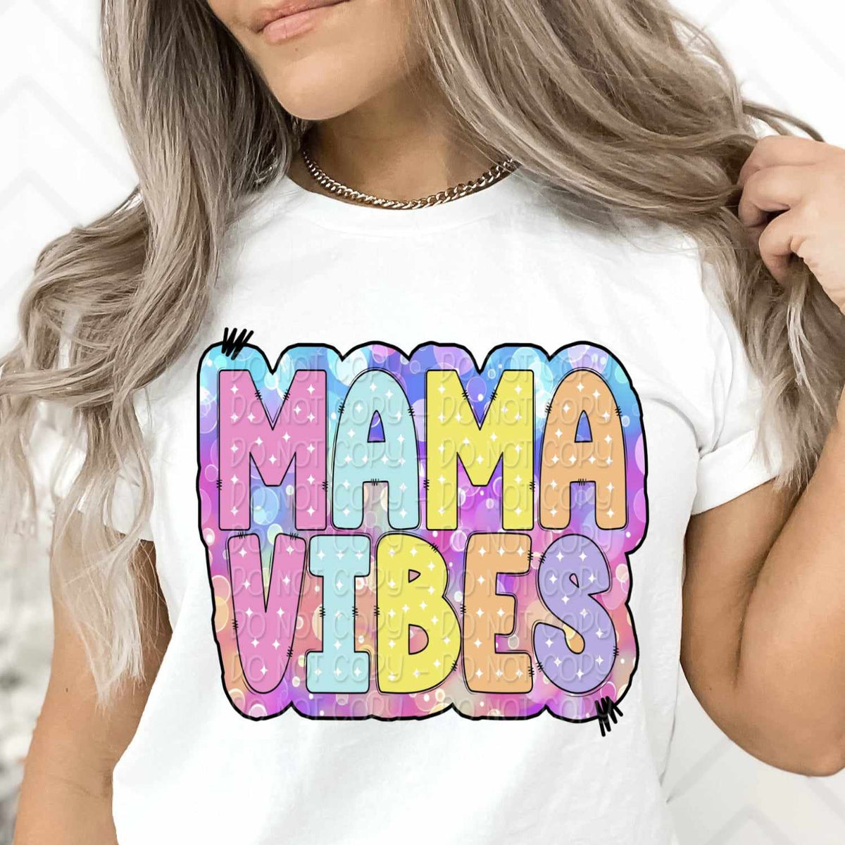 Mama vibes colorful bubble background 32368 DTF transfer