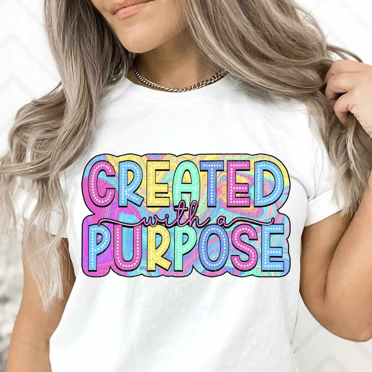 Created with a purpose watercolor 32367 DTF transfer