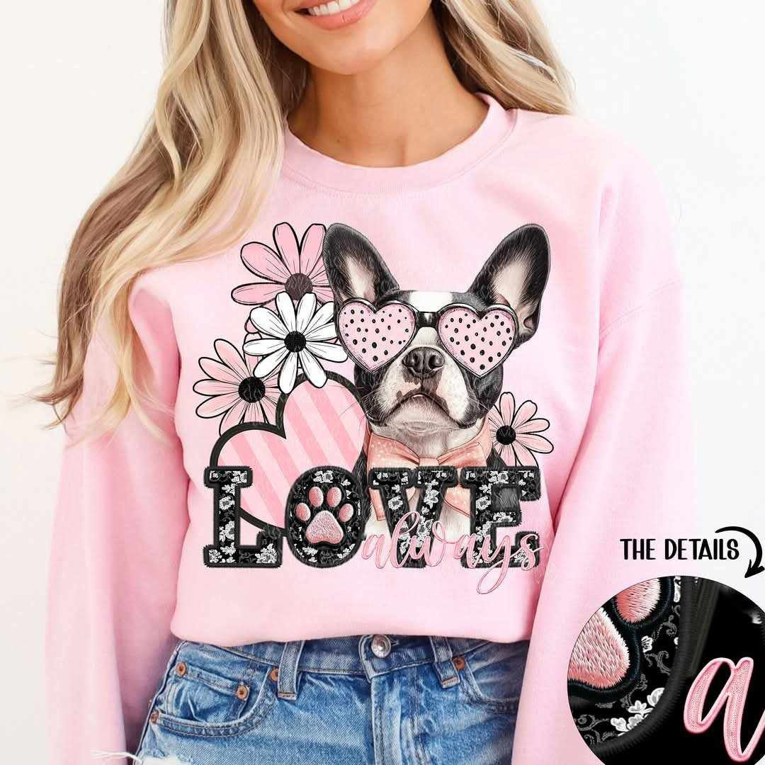 Love always Boston terrier (TTD) 80865 DTF transfer