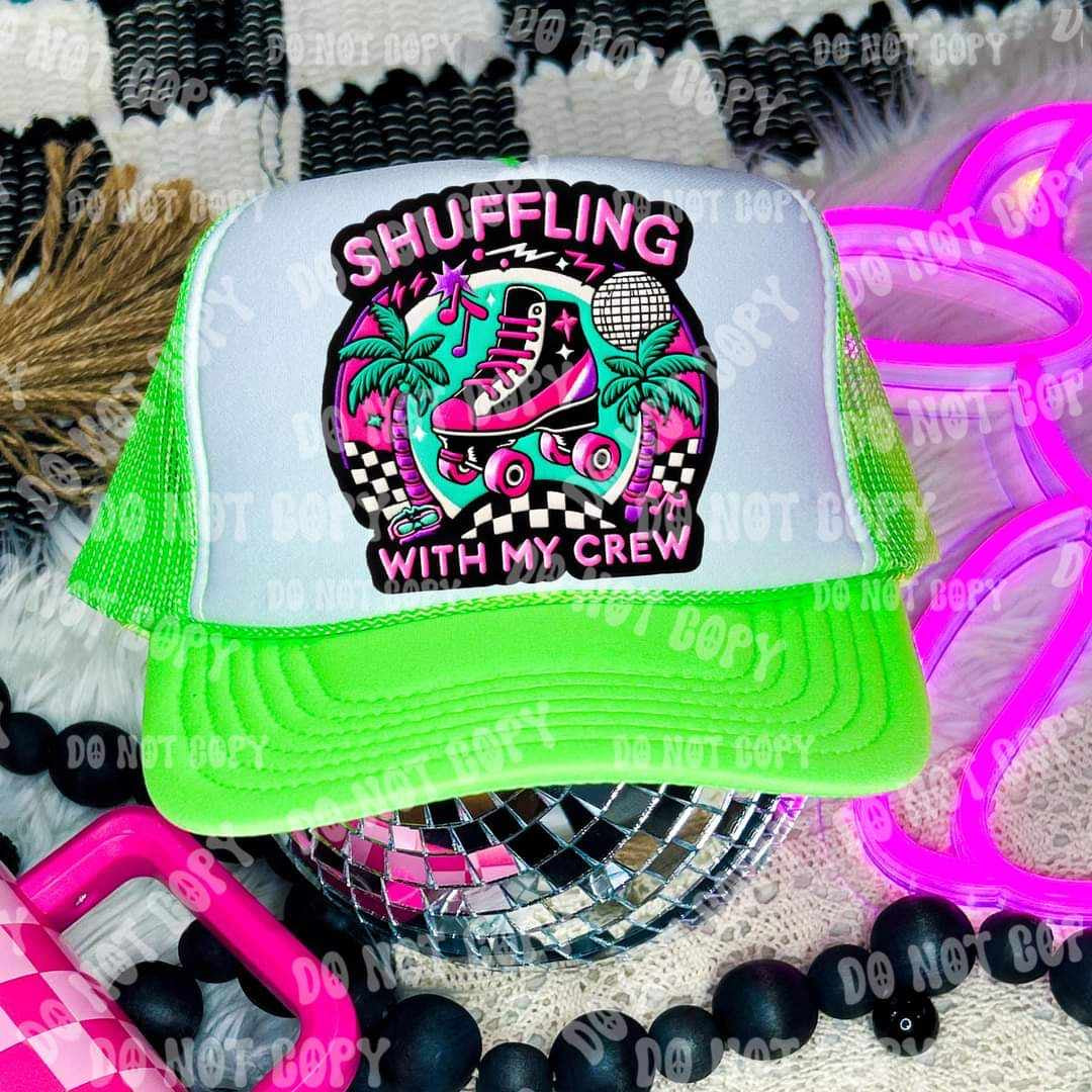 Shuffling with my crew BLACK AND PINK SKATES (HW) 32422 DTF transfer