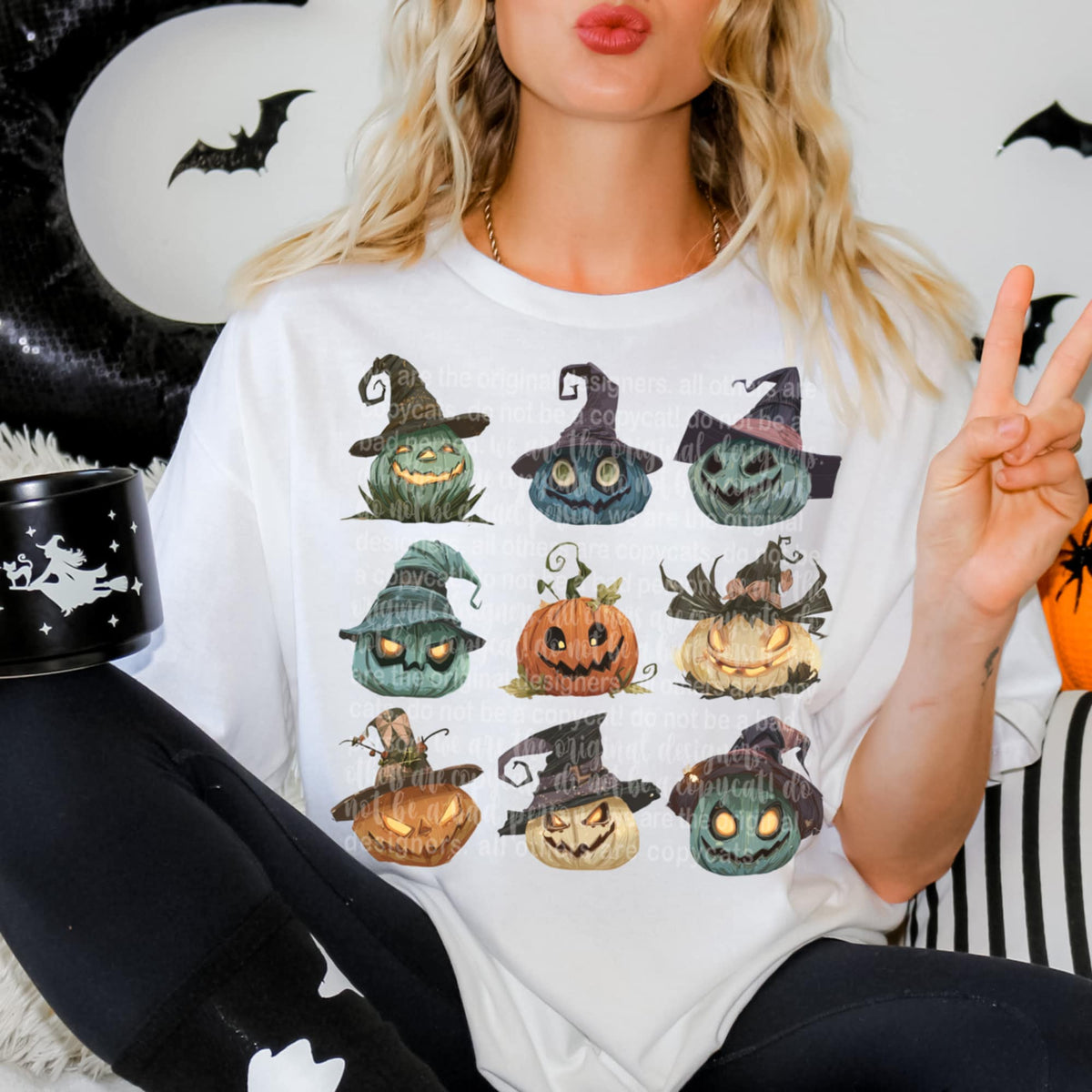 Spooky pumpkins grid (TTD) DTF transfer