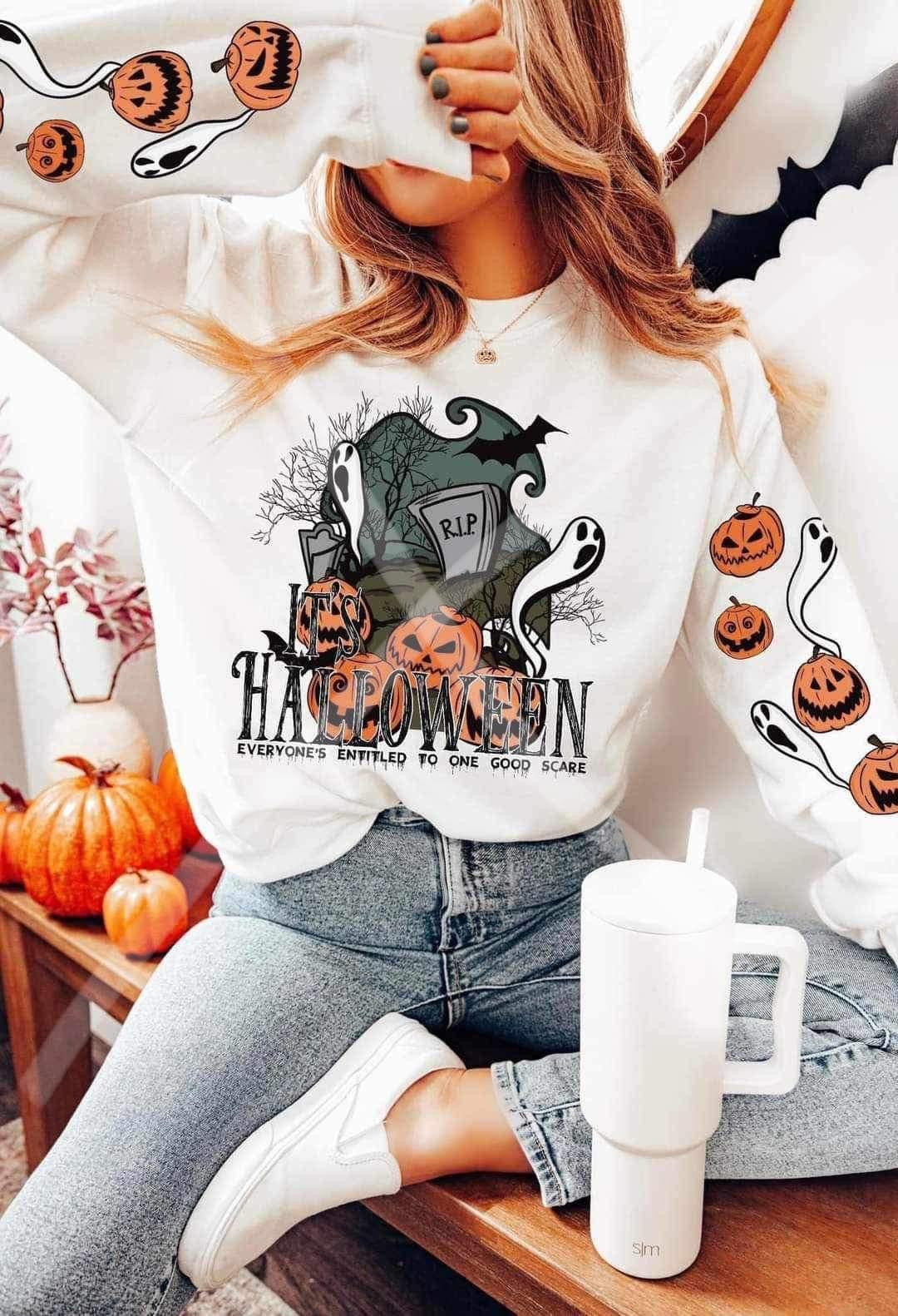 Ghosts and graveyard SLEEVE ONLY DTF TRANSFER